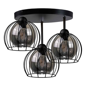 Ytmonterad ljuskrona SOLO BLACK 3xE27/60W/230V diameter 30 cm