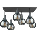 Ytmonterad ljuskrona SOMA 6xE27/60W/230V svart/rökig svart