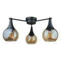 Ytmonterad ljuskrona STAR 3xE27/60W/230V svart/rökig beige