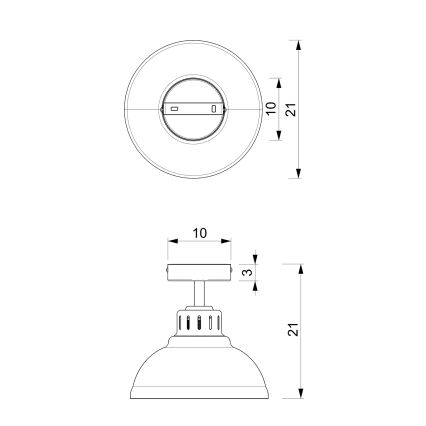 Ytmonterad ljuskrona SVEN 1xE27/15W/230V mässing
