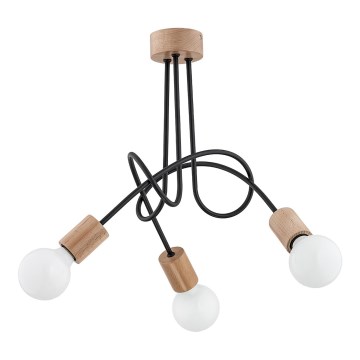 Ytmonterad ljuskrona TANGO 3xE27/15W/230V brun/svart