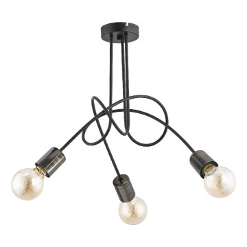 Ytmonterad ljuskrona TANGO 3xE27/15W/230V svart