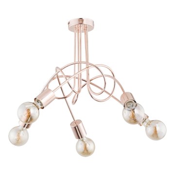 Ytmonterad ljuskrona TANGO 5xE27/15W/230V koppar