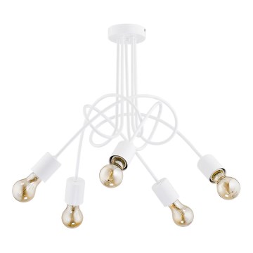 Ytmonterad ljuskrona TANGO 5xE27/15W/230V vit