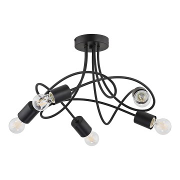 Ytmonterad ljuskrona TARGO 5xE27/15W/230V svart
