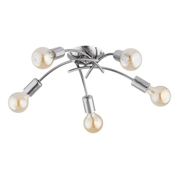 Ytmonterad ljuskrona TORIZO 5xE27/15W/230V polerad krom