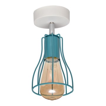 Ytmonterad ljuskrona TUBE II 1xE27/15W/230V turkos