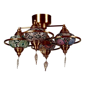 Ytmonterad ljuskrona YENI 4xE27/40W/230V mässing