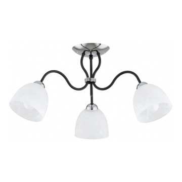 Ytmonterad takkrona ARIEL 3xE27/15W/230V blank krom/svart