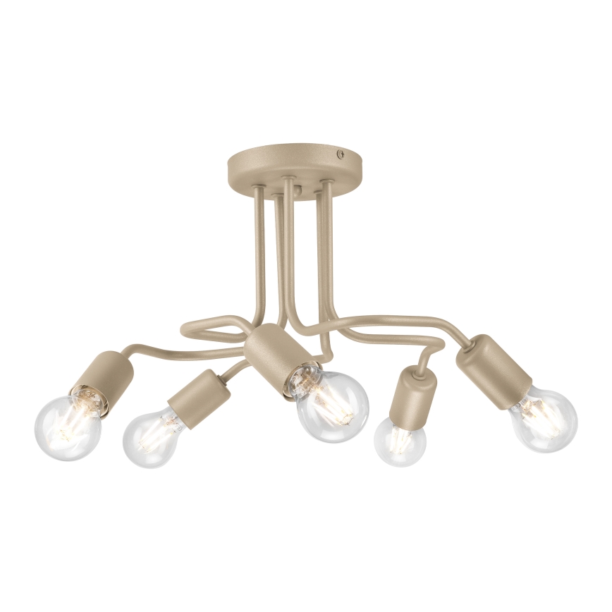 Ytmonterad takkrona CHARLIE 5xE27/15W/230V beige
