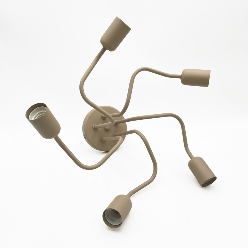 Ytmonterad takkrona CHARLIE 5xE27/15W/230V beige