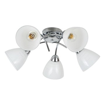 Ytmonterad takkrona CLARA 5xE27/15W/230V polerad krom