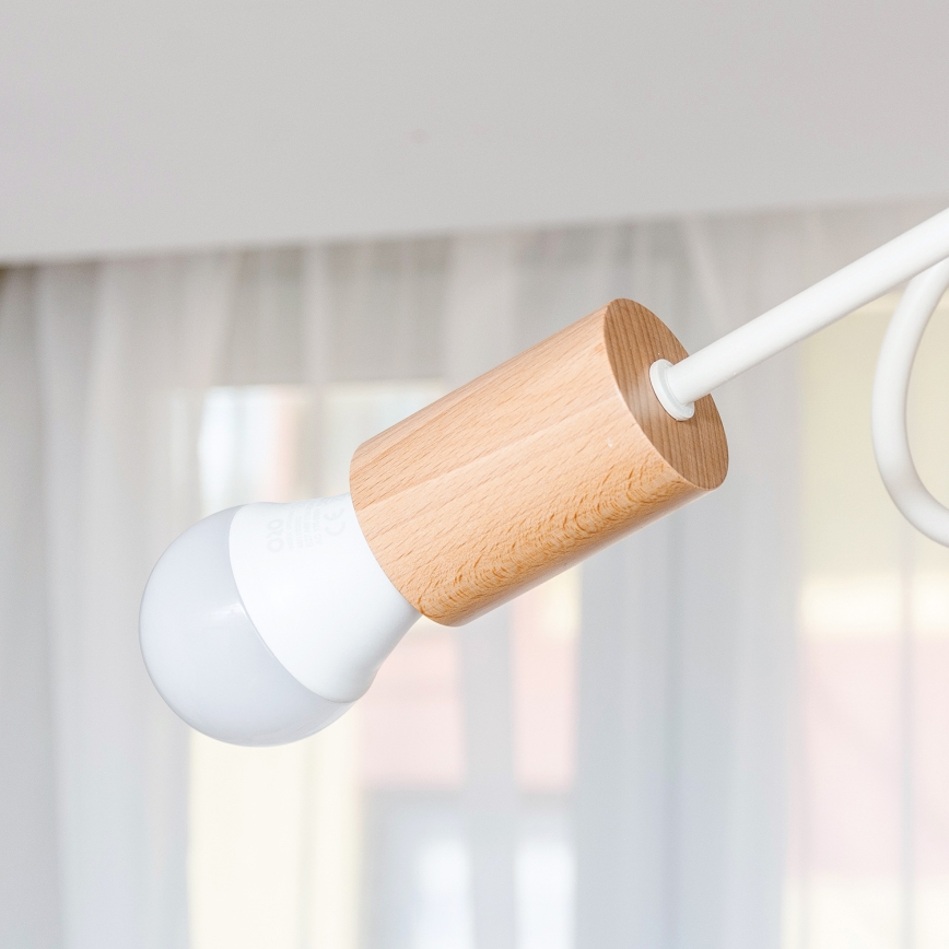 Ytmonterad takkrona OXFORD 3xE27/15W/230V furu/krämfärgad