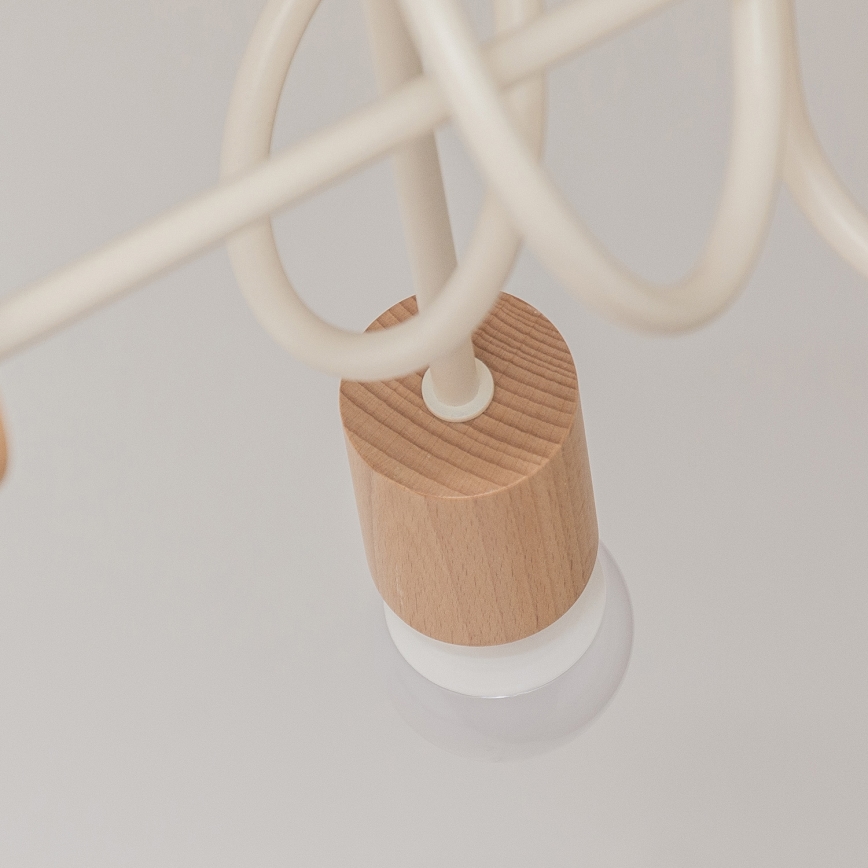 Ytmonterad takkrona OXFORD 3xE27/15W/230V furu/krämfärgad