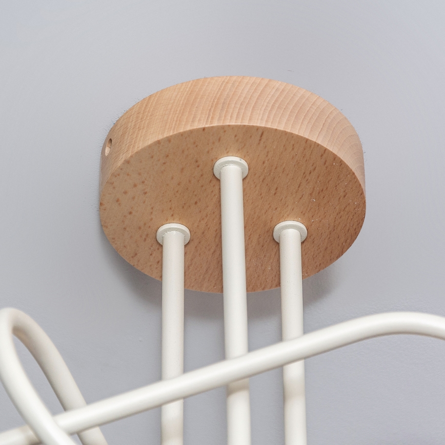 Ytmonterad takkrona OXFORD 3xE27/15W/230V furu/krämfärgad