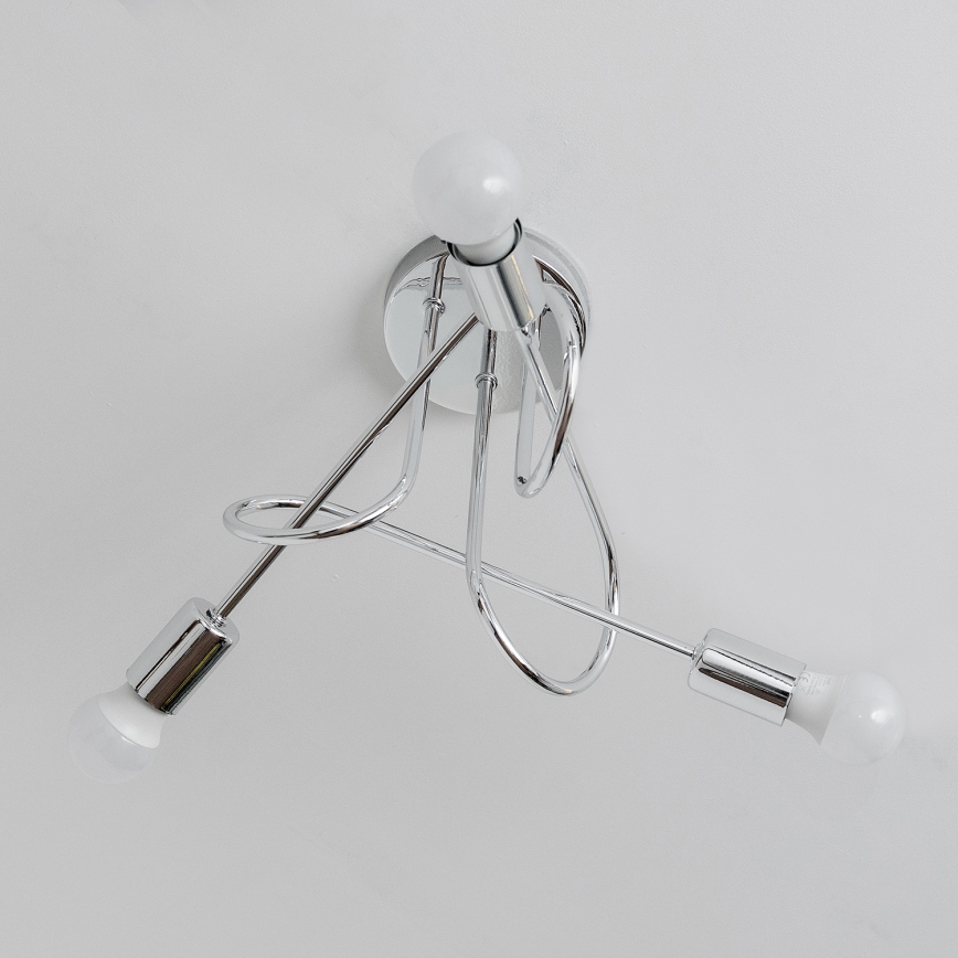 Ytmonterad takkrona OXFORD 3xE27/15W/230V polerad krom