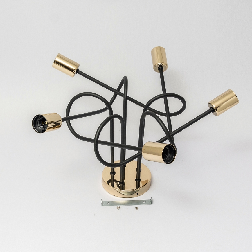 Ytmonterad takkrona OXFORD 5xE27/15W/230V guld/svart