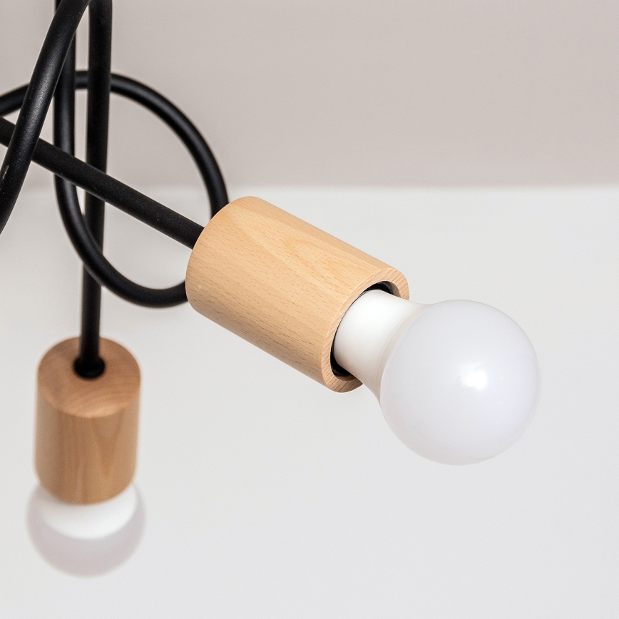 Ytmonterad takkrona OXFORD 5xE27/15W/230V tall/svart