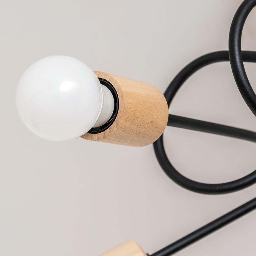 Ytmonterad takkrona OXFORD 5xE27/15W/230V tall/svart