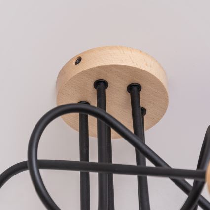 Ytmonterad takkrona OXFORD 5xE27/15W/230V tall/svart