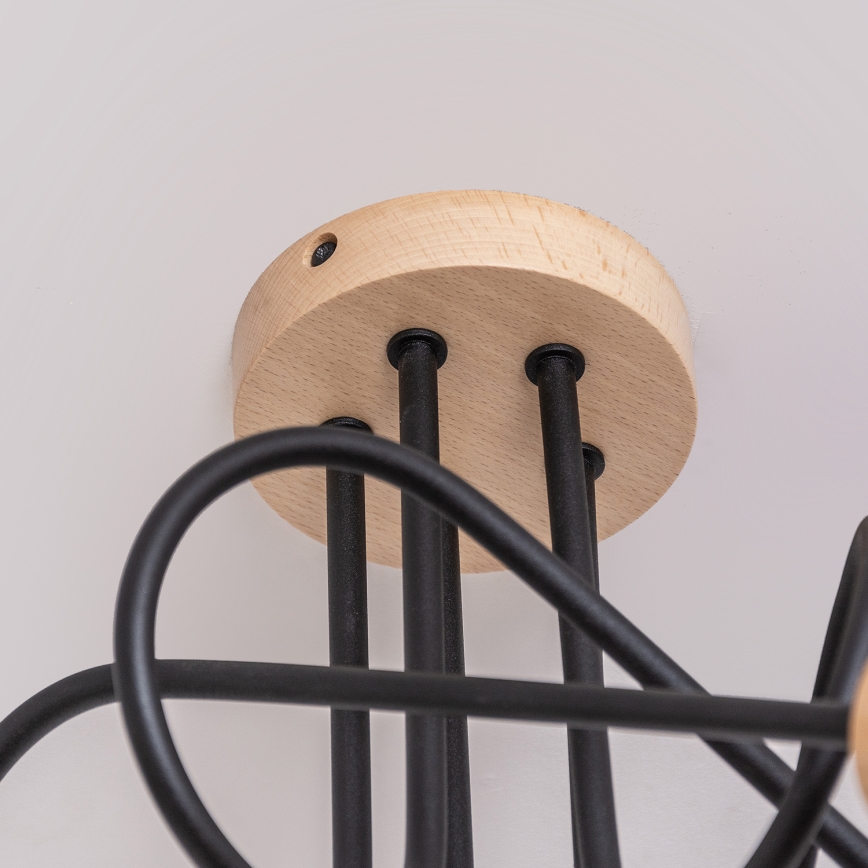 Ytmonterad takkrona OXFORD 5xE27/15W/230V tall/svart