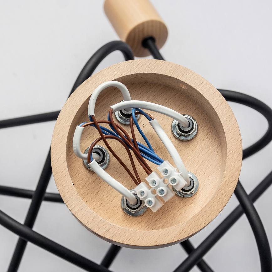 Ytmonterad takkrona OXFORD 5xE27/15W/230V tall/svart