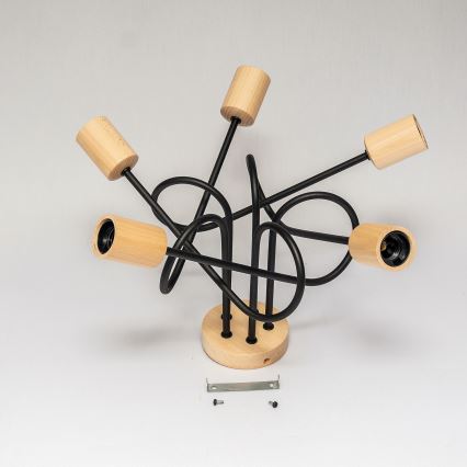 Ytmonterad takkrona OXFORD 5xE27/15W/230V tall/svart