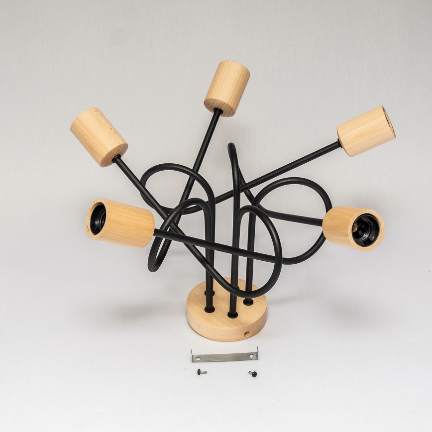 Ytmonterad takkrona OXFORD 5xE27/15W/230V tall/svart