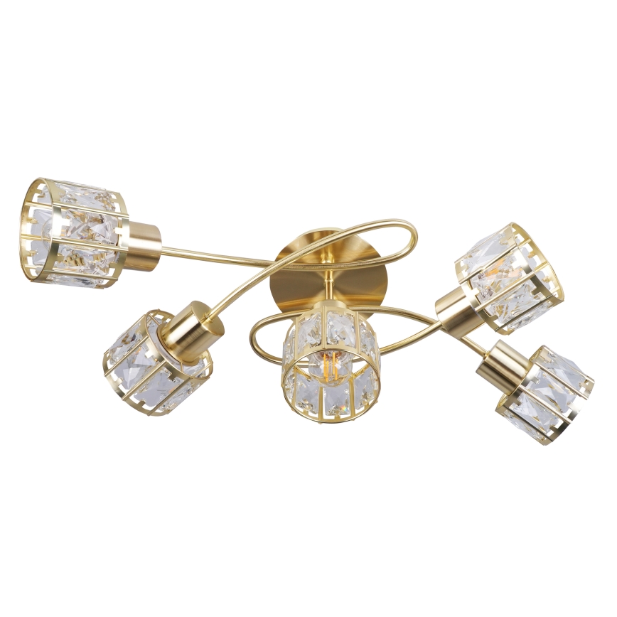 Ytmonterad takkrona ZAHARA 5xE27/10W/230V guld