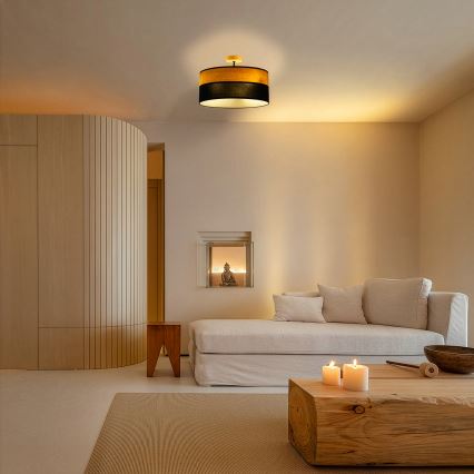 Ytmonterad taklampa ALBA, 3 x E27, 15 W, 230 V, Ø 40 cm, svart/brun