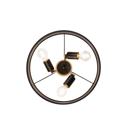 Ytmonterad taklampa ALBA, 3 x E27, 15 W, 230 V, Ø 40 cm, svart/brun