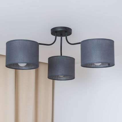 Ytmonterad taklampa ALBA 3xE27/15W/230V grå