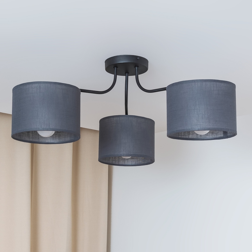 Ytmonterad taklampa ALBA 3xE27/15W/230V grå