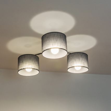 Ytmonterad taklampa ALBA 3xE27/15W/230V grå