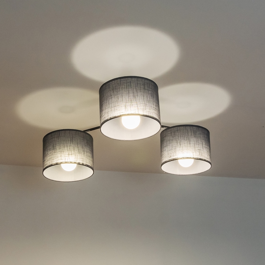 Ytmonterad taklampa ALBA 3xE27/15W/230V grå