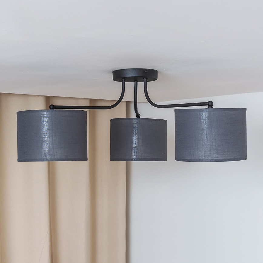 Ytmonterad taklampa ALBA 3xE27/15W/230V grå