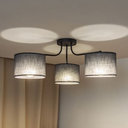 Ytmonterad taklampa ALBA 3xE27/15W/230V grå