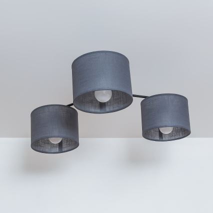 Ytmonterad taklampa ALBA 3xE27/15W/230V grå