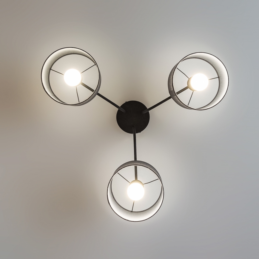 Ytmonterad taklampa ALBA 3xE27/15W/230V grå