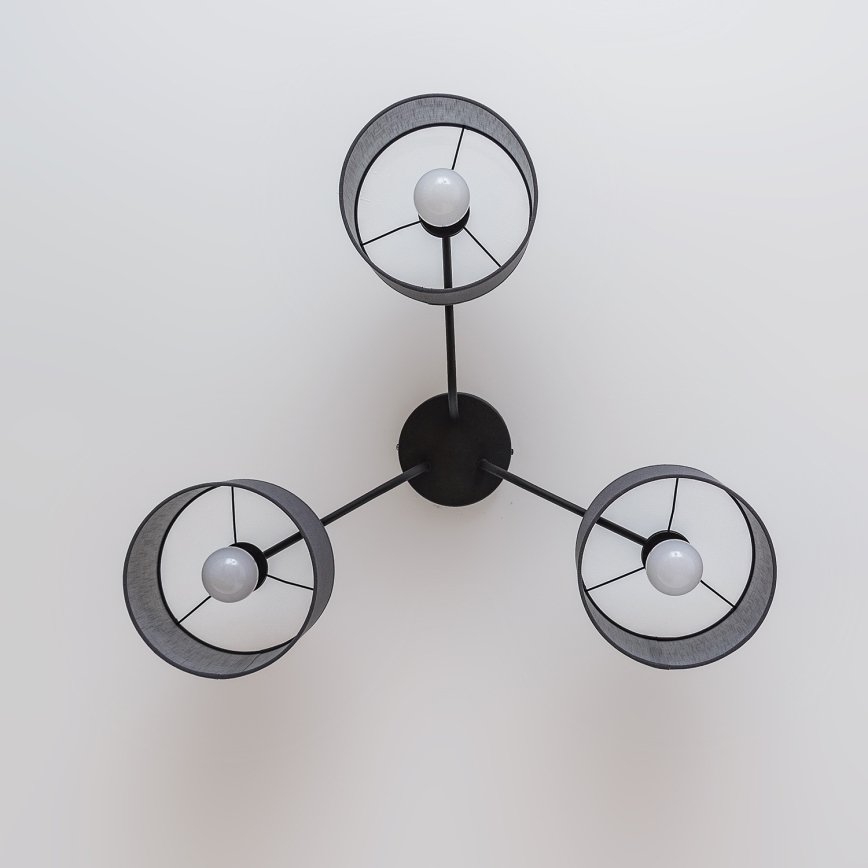 Ytmonterad taklampa ALBA 3xE27/15W/230V grå