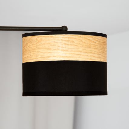 Ytmonterad taklampa ALBA 3xE27/15W/230V, Ø 66 cm, svart/brun
