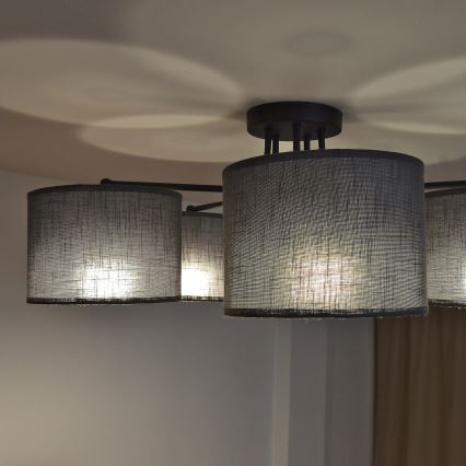 Ytmonterad taklampa ALBA 5xE27/15W/230V grå