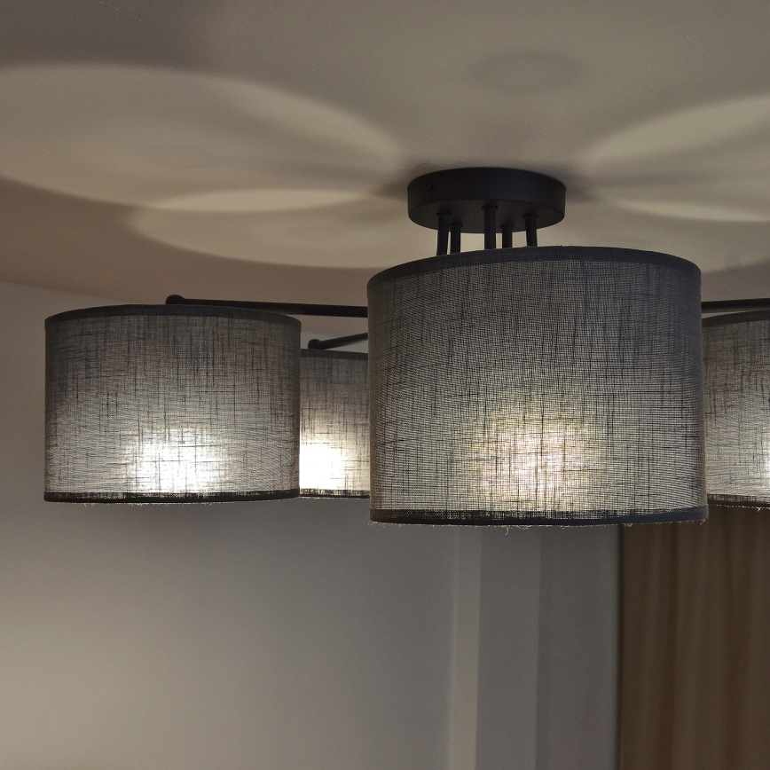 Ytmonterad taklampa ALBA 5xE27/15W/230V grå
