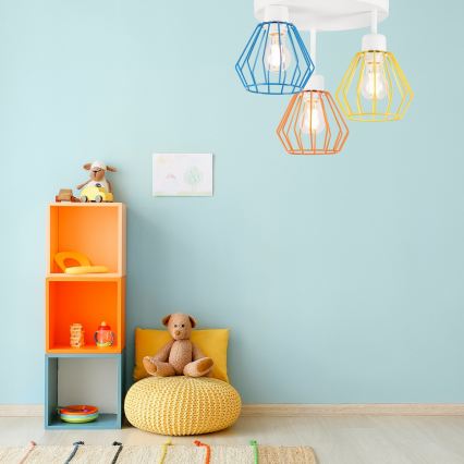 Ytmonterad taklampa AUDREY 3xE27/60W/230V flerfärgad