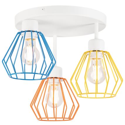 Ytmonterad taklampa AUDREY 3xE27/60W/230V flerfärgad