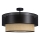 Ytmonterad taklampa BORHO 1xE27/60W/230V Ø 40 cm svart/juteväv