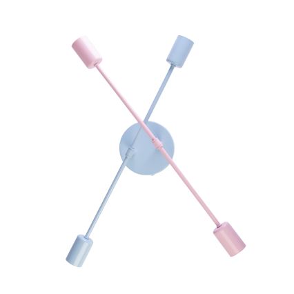 Ytmonterad taklampa CAMBRIDGE 4xE27/15W/230V blå/rosa