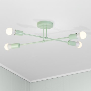 Ytmonterad taklampa CAMBRIDGE 4xE27/15W/230V grön