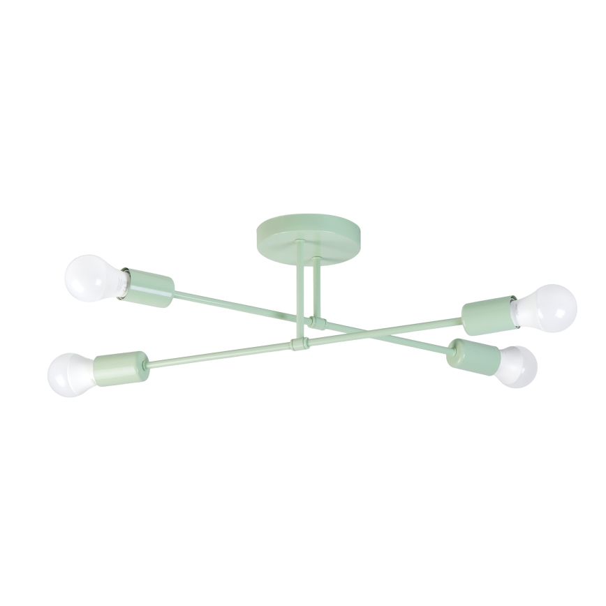 Ytmonterad taklampa CAMBRIDGE 4xE27/15W/230V grön