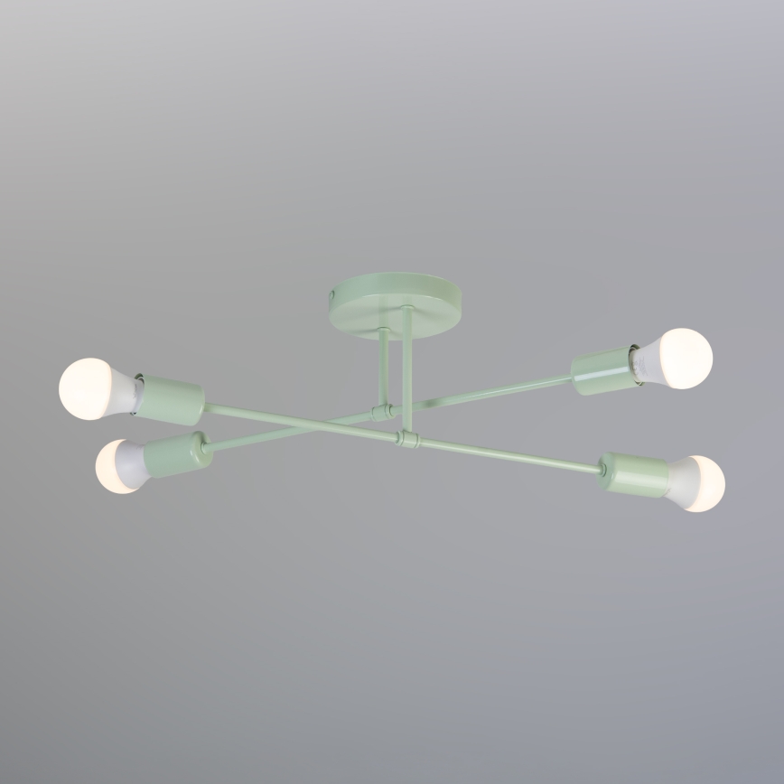 Ytmonterad taklampa CAMBRIDGE 4xE27/15W/230V grön